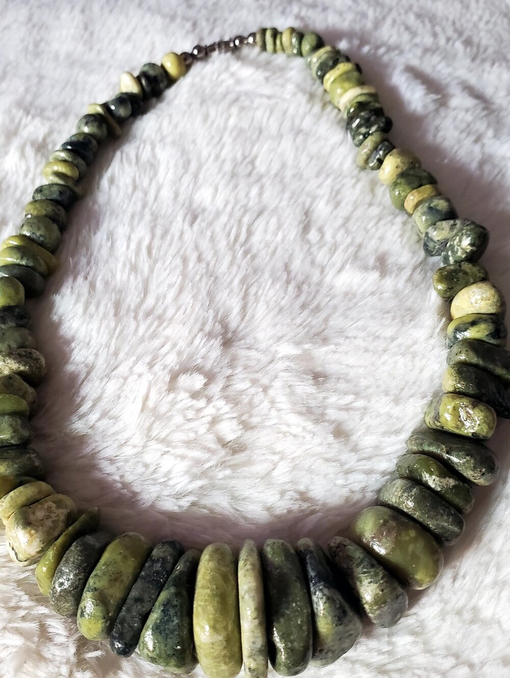 Chavin de Huantar Handmade Peruvian Serpentine Stone Necklace.